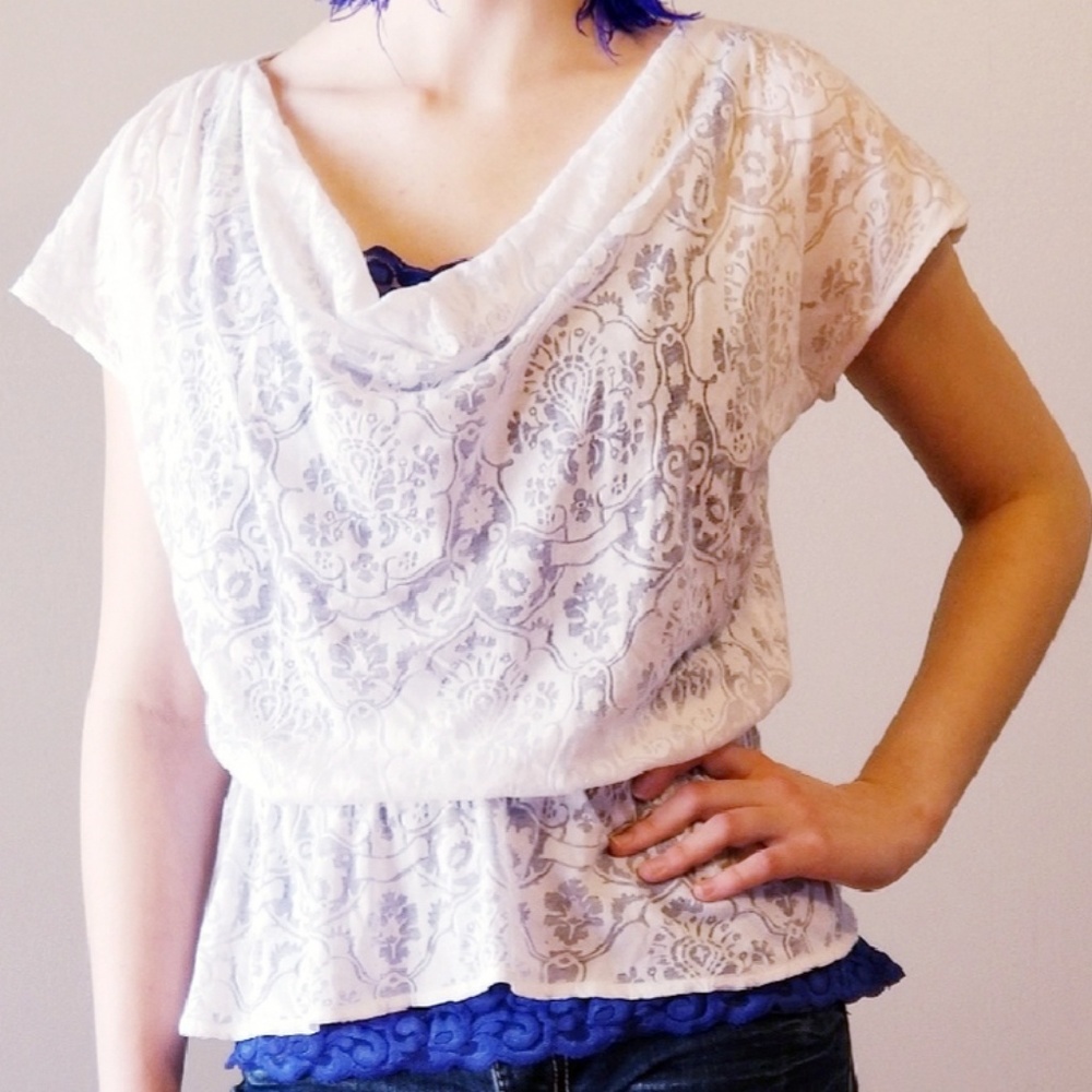 WHBM Burnout Blouse
